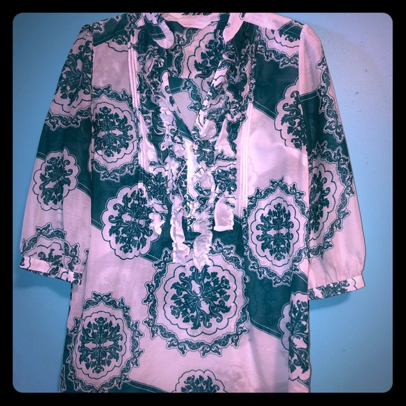 NY&Co. Tunic Style Boho Dress Shirt - Picture 1 of 4